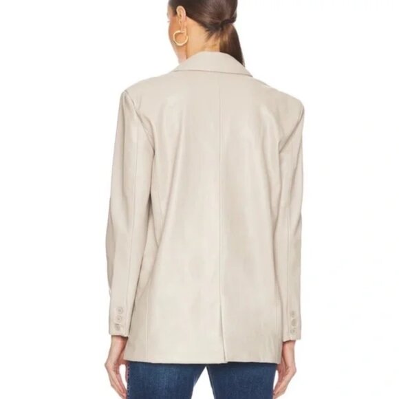BlankNYC Vegan Leather Blazer Light Sand Color NWT - Picture 2 of 7